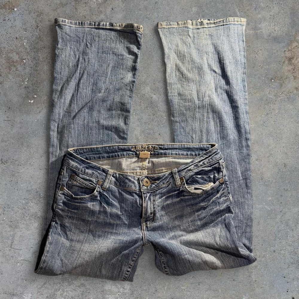 Arizona Jean Co Y2K Low Rise Flare Bootcut Jeans Womens 9 Light Wash Blue Denim